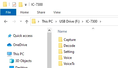 图 6-5 「IC-7300」文件夹的内容