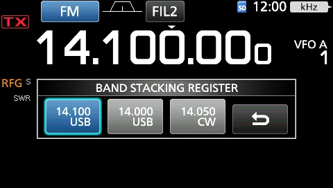 图 15-13 BAND STACKING REGISTER 窗口