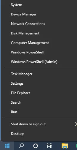 图 20-4 右击 Windows 开始图标并点击 [Device Manager]