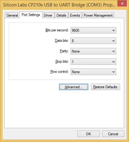 图 20-9 点击 [Port Settings] 选项卡后点击 <Advanced...>