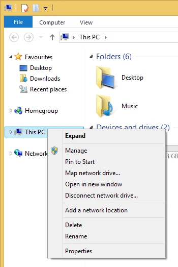 图 20-6 右击「This PC」并点击「Properties」